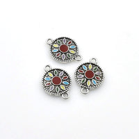 6PCS Enamel Circular Link Charms-RS1249