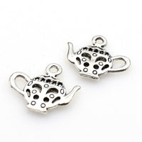 30PCS Teapot Charms,Antique Silver Tone Double Sided-RS422