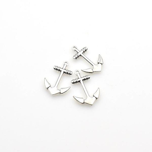 15PCS Simple Anchor Charms,Antique Silver Tone-RS553