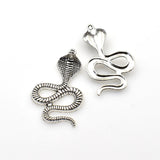 6PCS Detailed Cobra Charms,Antique Silver Tone-RS1248