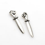 15PCS Dog Head Sword Charms,Antique Silver Tone-RS864