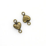 50PCS Little Love Heart Charms,Heart Connector Charms,3 Colors Available-RS007