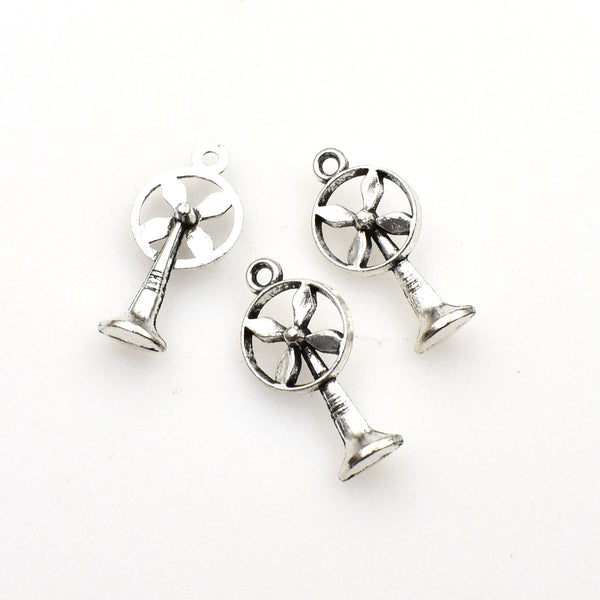 20PCS Electric Fan Charms,Antique Silver Tone 3D-RS722