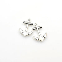 15PCS Simple Anchor Charms,Antique Silver Tone-RS553