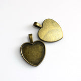 5PCS 25mm Heart Cabochon Base Settings,2 Colors Available-B2102