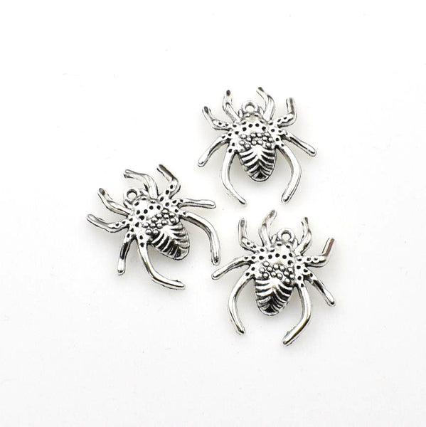 15PCS Spider Charms,Antique Silver Tone-RS241