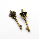 5PCS Crown Key Charms,2 Colors Available 3D-RS483