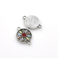 6PCS Enamel Circular Link Charms-RS1249