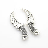 5PCS Dagger Charms,Antique Silver Tone-RS084