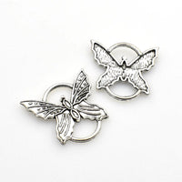 15PCS Butterfly Connector Charms,Antique Silver Tone-RS556