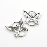 15PCS Butterfly Connector Charms,Antique Silver Tone-RS556