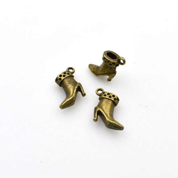 15PCS High Heels Charms,Antique Bronze Tone,3D-RS1232