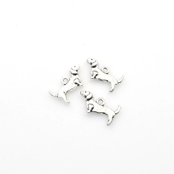 40PCS Dog Charms,Antique Silver Tone-RS406