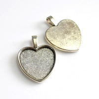 5PCS 25mm Heart Cabochon Base Settings,2 Colors Available-B2102