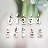 10PCS Number Charms 0-9,Antique Silver Tone-RS1202