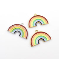 4PCS Enamel Rainbow Charms 2 Colors Available-RS1157