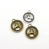 8PCS Horse Head Charms,2 Colors Available Double Sided-RS939