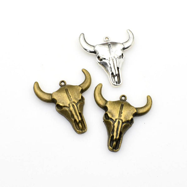 10PCS Bull Head Charms,2 Colors Available-RS350