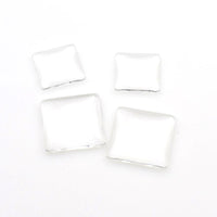 10PCS Square Transparent Glass Cabochons-B106