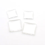 10PCS Square Transparent Glass Cabochons-B106