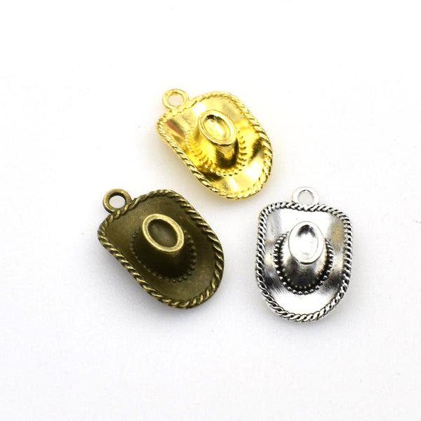 15PCS Cowboy Hat Charms,3 Colors Available,3D-RS665