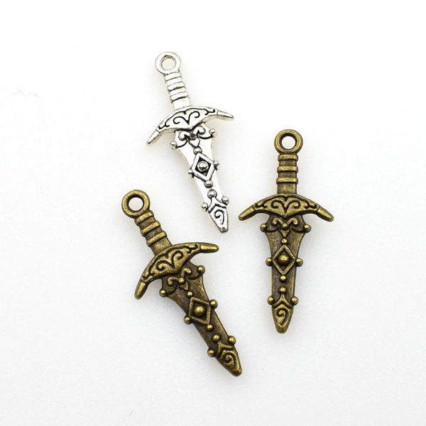 20PCS Sword Charms Double Sided 2 Colors Available-RS090