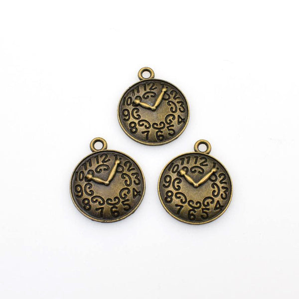 20PCS Clock Charms,Antique Bronze Tone-RS487