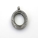 1PCS Oval Floating locket Pendant With Diamonds 2 Colors Available-TS0077