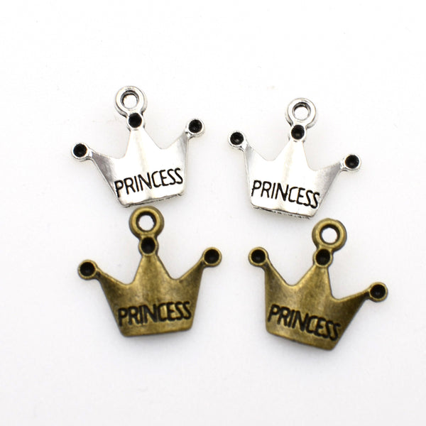 40PCS Crown Charms,2 Colors Available-RS257