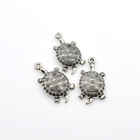 10PCS Sea Turtle Charms,Antique Silver Tone 3D-RS242