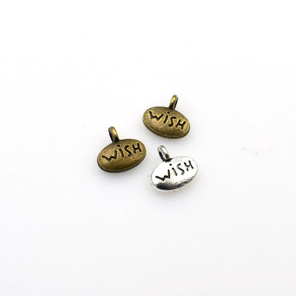 30PCS Letter Wish Charms,2 Colors Available Double Sided 3D-RS274