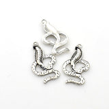 15PCS Cobra Charms,Antique Silver Tone-RS732