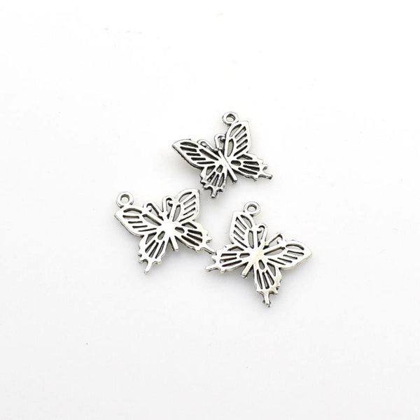 25PCS Butterfly Charms,Antique Silver Tone-RS311