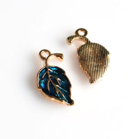 10PCS Enamel Leaf Charms 5 Colors Available-RS1020