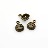 25PCS Pumpkin Smiling Face Charms,Antique Bronze Tone 3D-RS375