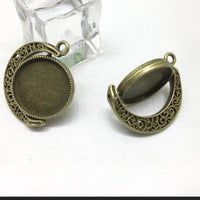 2PCS 25mm Round Double-sided Rotatable Cabochon Base Settings 2 Colors Available-B2254