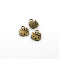 40PCS Cat Head Charms,2 Colors Available-RS494