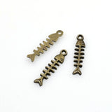 30PCS Fish Bone Charms,2 Colors Available-RS660