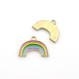 4PCS Enamel Rainbow Charms-RS1127