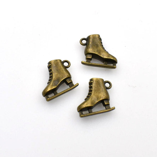 10PCS Roller Skates Charms,Antique Bronze Tone,3D-RS1071