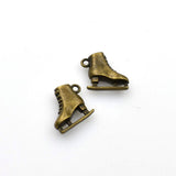 10PCS Roller Skates Charms,Antique Bronze Tone,3D-RS1071