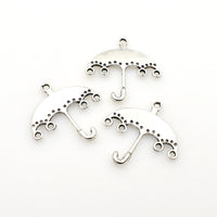 20PCS Umbrella Charms,Antique Silver Tone Double Sided-RS644