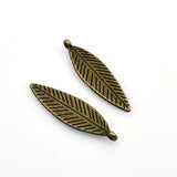 20PCS Slender Leaf Charms,Double Sided 2 Colors Available-RS367