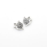 20PCS Snail Charms,Antique Silver Tone Double Sided-RS473