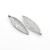 20PCS Slender Leaf Charms,Double Sided 2 Colors Available-RS367