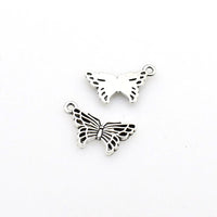 50PCS Little Butterfly Charms,Antique Silver Tone-RS542