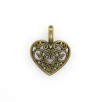 30PCS Love Heart Charms,Hollow in the middle,3 Colors Available-RS021