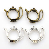 15PCS Hollow Teapot Charms,2 Colors Available(Suitable for 8-10mm beads)-RS378