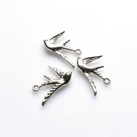 15PCS Swallow Charms,Antique Silver Tone-RS522