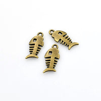 20PCS Fish Bone Charms,2 Colors Available Double Sided-RS659